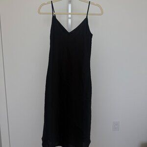 Aritzia Wilfred Only Slip Satin Midi Dress - Black